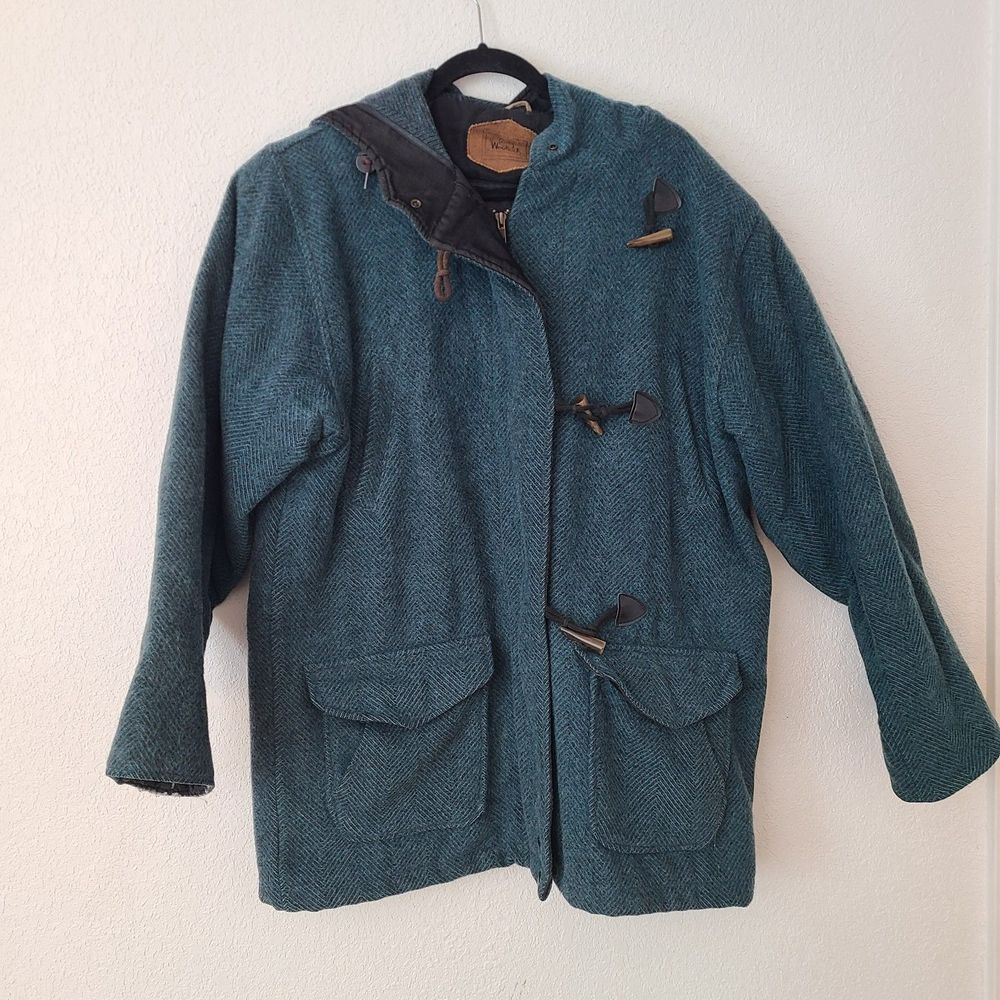 Woolrich Wool Herringbone Hooded Parka Winter Coat